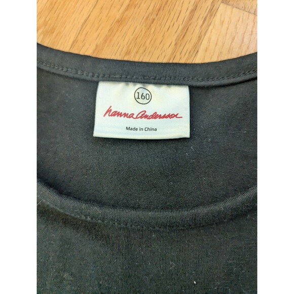 Hanna Andersson Black & White Tiered Ruffle Dress Bow Girls 160 US 14-16 - Picture 2 of 6